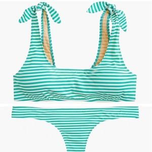 j. crew playa printed Nantucket tie-shoulder bikini top